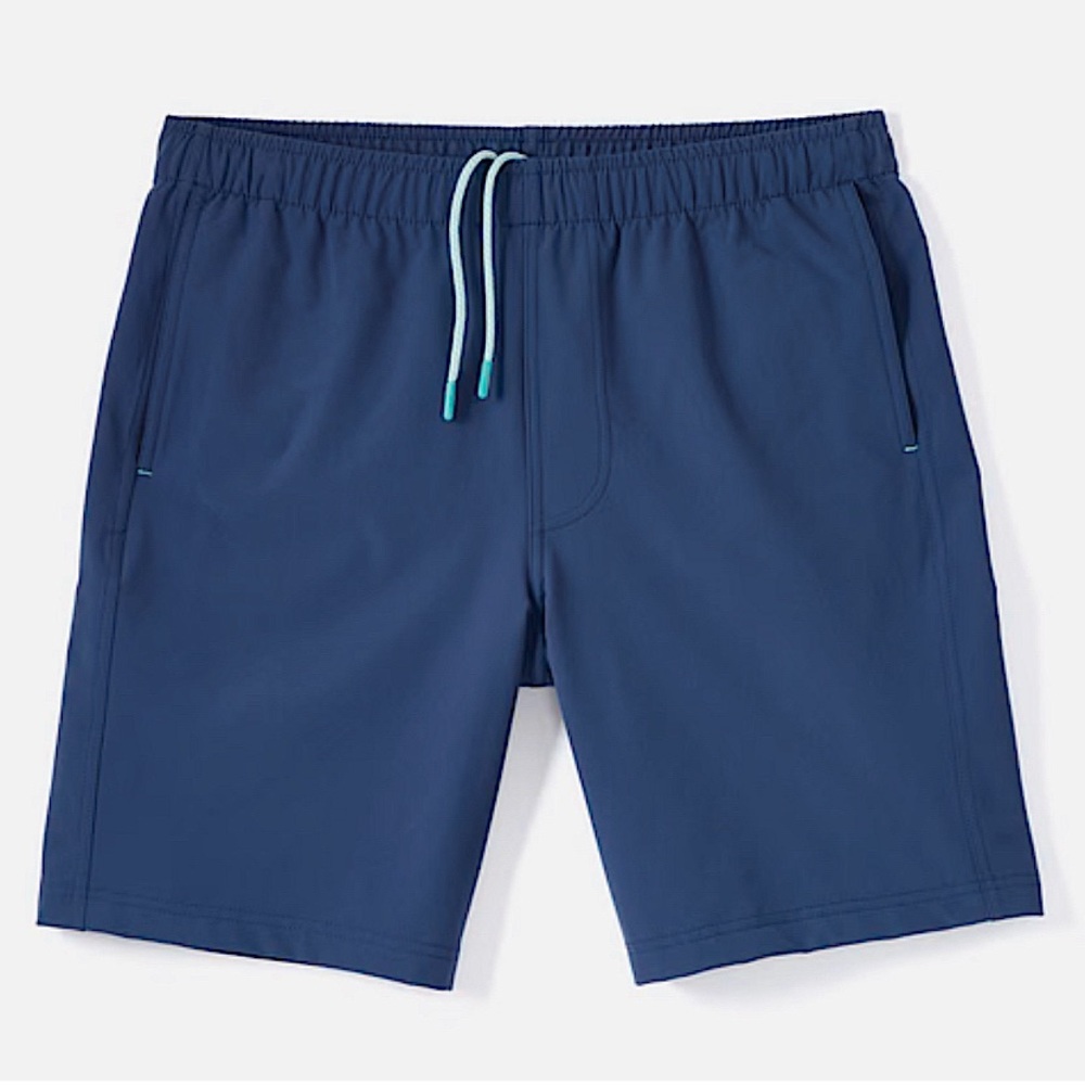 Myles Blue Solid Activewear Pocket Shorts